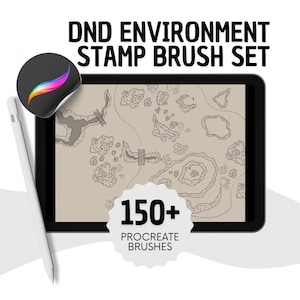 Hand-drawn dnd environment brush set stamps 150 + brushes for procreate - top view brush stamps - easy dnd environment maps