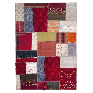 6.7 x 5 ft - 207 x 154 cm  Unique Tribal Patchwork Rug, Turkish Rug, Turkish Patch Rug, Village Rugs, Bohemian Rug, Unique Carpet, Boho Rug