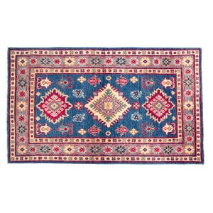 4,6 x 2,7 ft - 141 x 84 cm Afghanischer Kazak Teppich, Hochwertiger Teppich, Shirvan Teppich, Nachtteppich, Oushak Teppich, Boho Teppich, Kaukasier, Nachtteppich