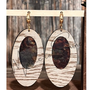 Large Oval Inlay Earring SVG