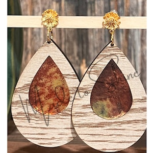 Teardrop Inlay Earring SVG