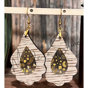 Petal Drop Inlay Earring SVG