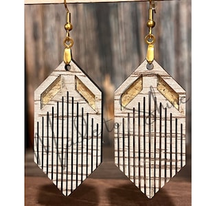 Aztec Style Inlay Earring SVG