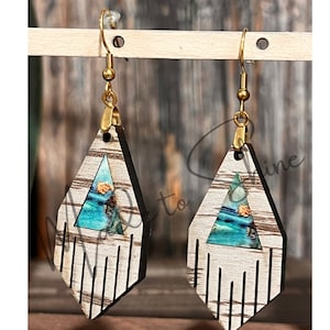 Aztec Style Inlay Earring SVG