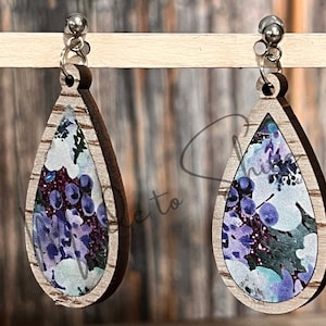 Teardrop Simple Inlay Earring SVG