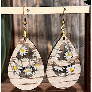 Teardrop with Two Inlay Earring SVG