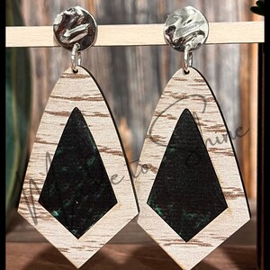 Geometric Kite Shape Inlay Earring SVG