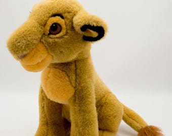 Vintage 1990s Lion King 14” Young Simba Sitting Plush Stuffed Animal Missing Tag