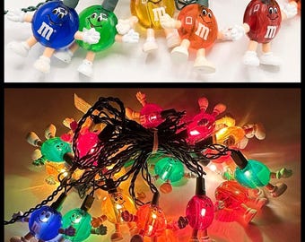 Vintage 1994 M&M 20 String Lights Holiday Decor Christmas Happy Lights No Box