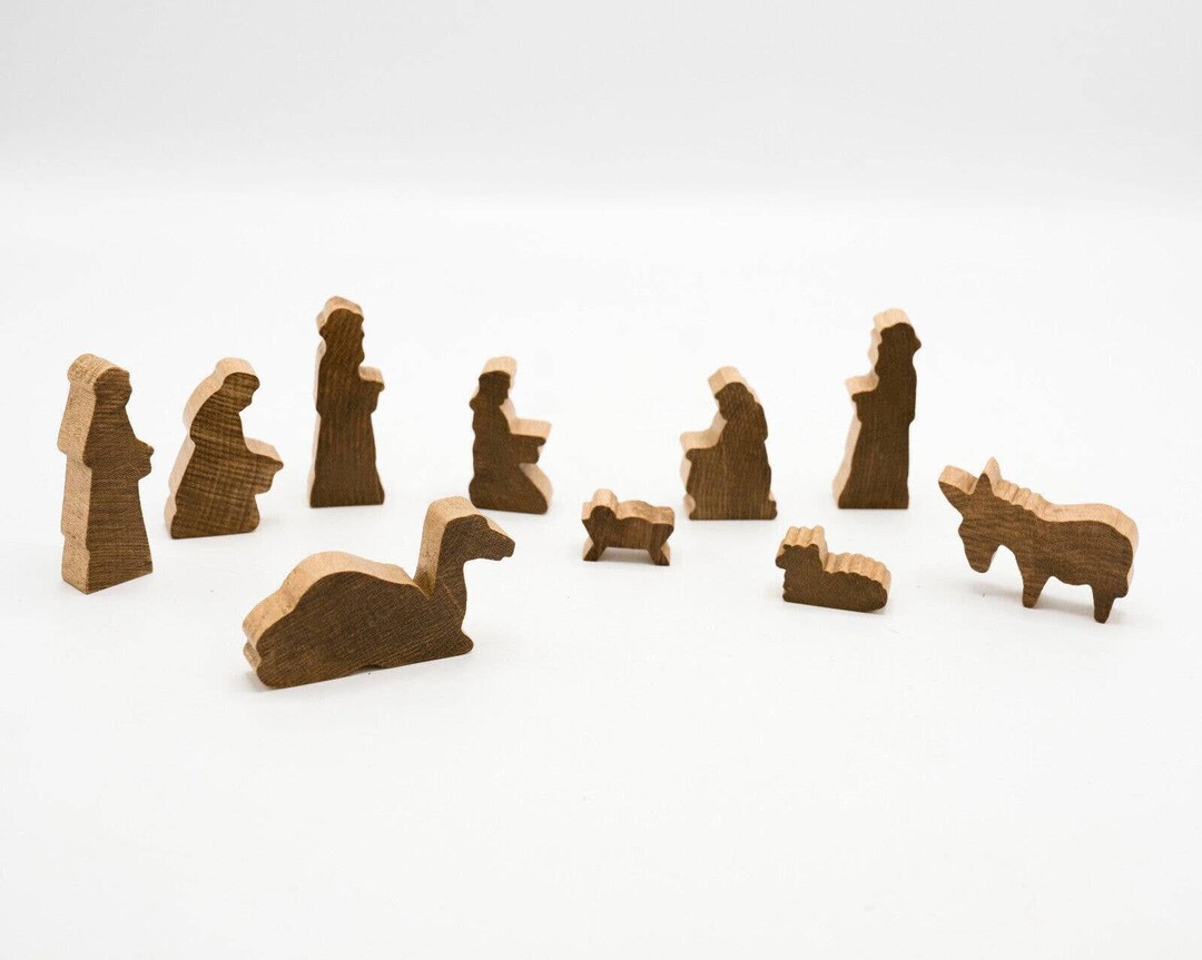 Handmade Vintage Miniature Nativity Set Wood Silhouette 10 Etsy