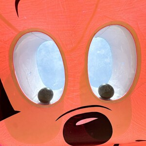 Vintage 1980s Ideal Mickey Mouse Pink Pool Raft Inflatable Googly Eyes Disney VIDEO image 8