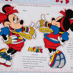 Cojín o bolso de mano vintage de tela de Minnie Mouse Disney, años 80, 2 diseños imagen 7