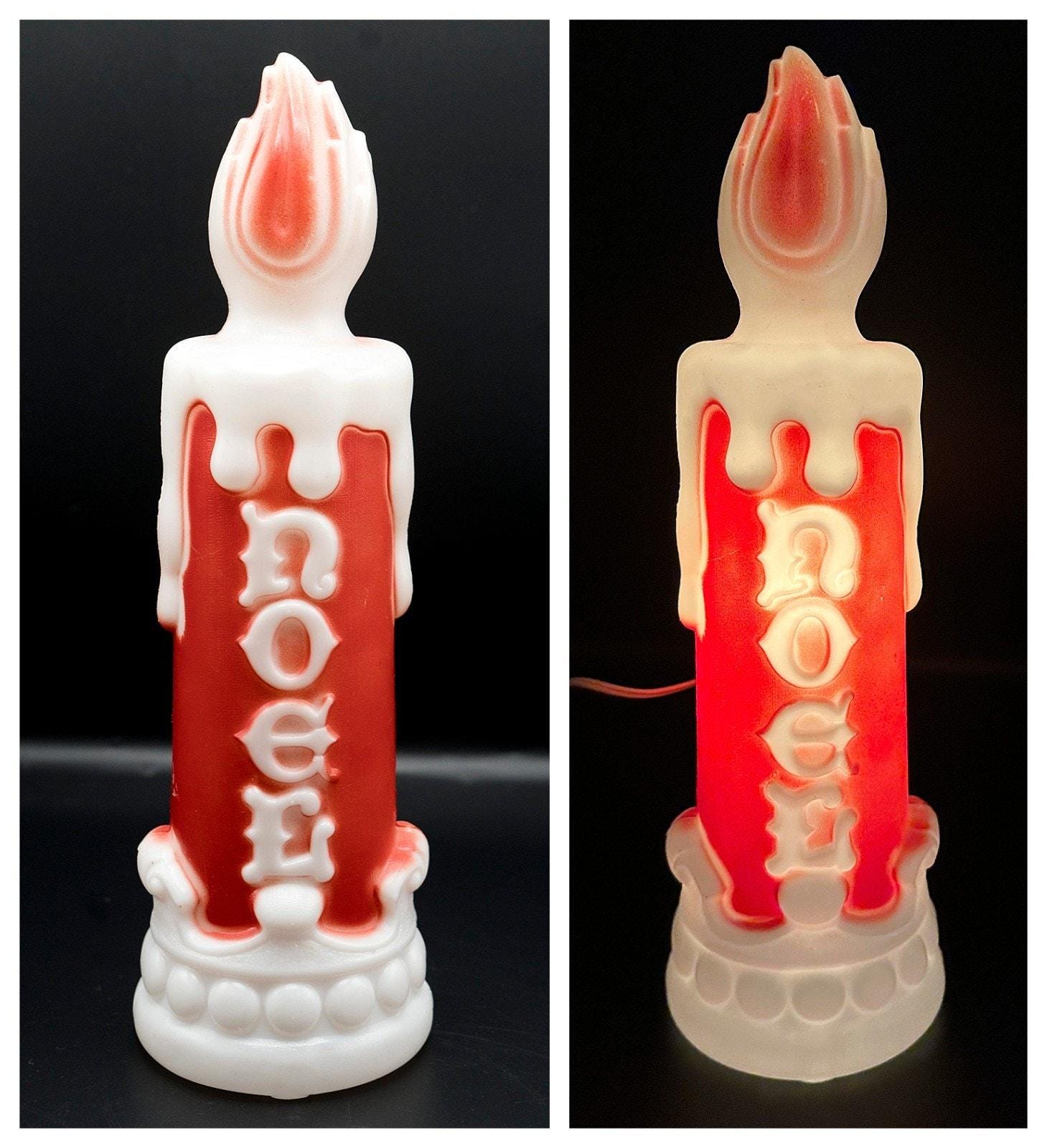 Vintage Blow Mold Noel Candles - Etsy