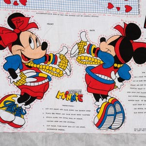 Cojín o bolso de mano vintage de tela de Minnie Mouse Disney, años 80, 2 diseños imagen 4