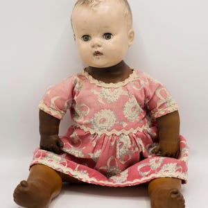 Vintage Composite Vinyl Discolored 15” Creepy Baby Doll Haunted Halloween Prop Goth