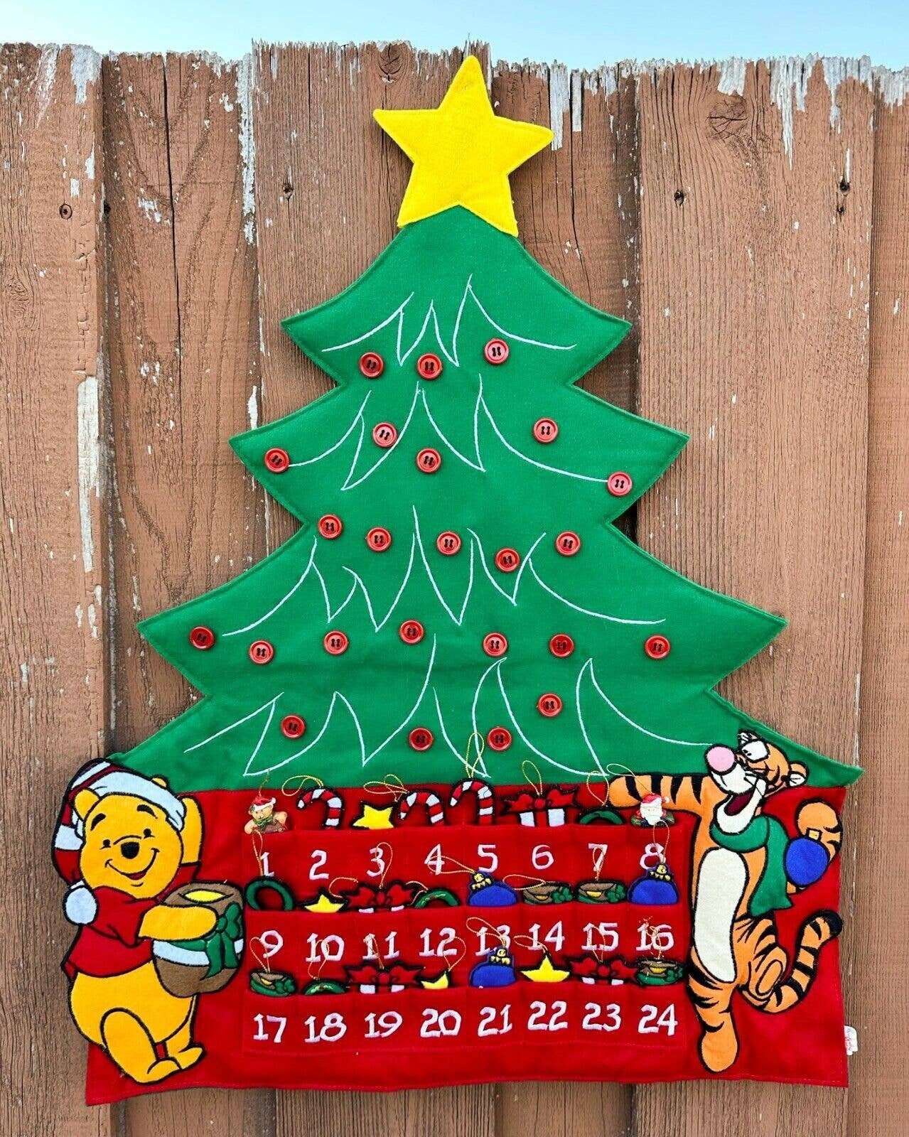 Vintage Disney Winnie the Pooh Tigger Felt Christmas Advent Calendar  MISSING 2 PIECES - Etsy