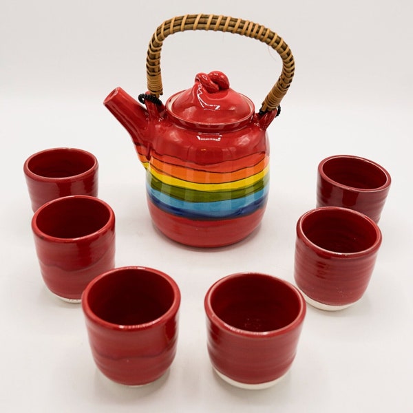 Rainbow Teapot Etsy