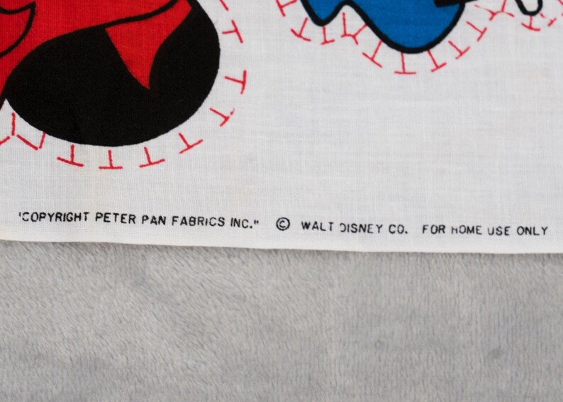 Cojín o bolso de mano vintage de tela de Minnie Mouse Disney, años 80, 2 diseños imagen 8