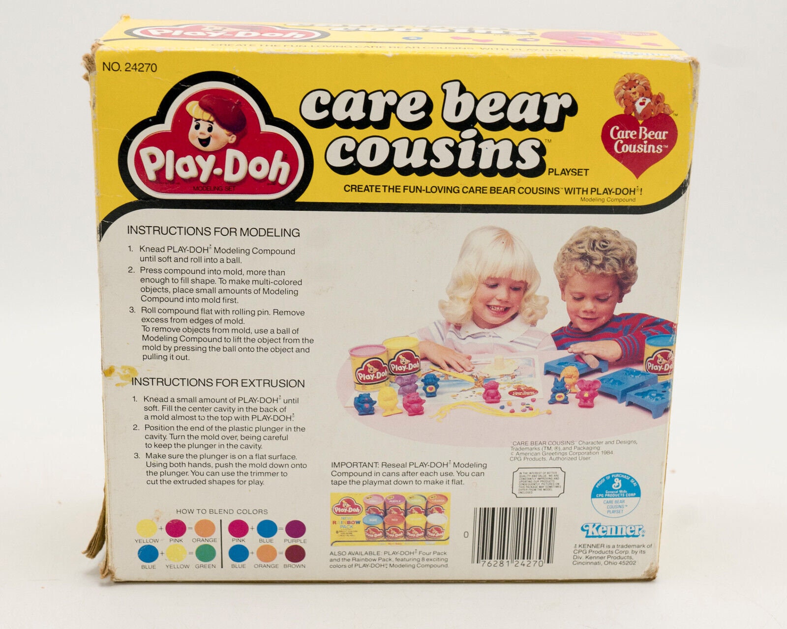 Vtg 1984 Care Bear Cousins Play Doh Playset EMPTY BOX ONLY No Contents ...