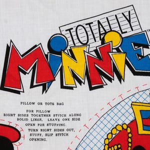 Cojín o bolso de mano vintage de tela de Minnie Mouse Disney, años 80, 2 diseños imagen 2