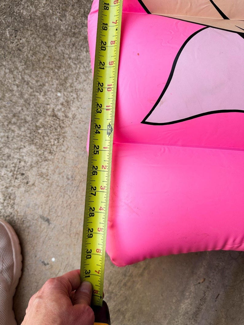 Vintage 1980s Ideal Mickey Mouse Pink Pool Raft Inflatable Googly Eyes Disney VIDEO image 15