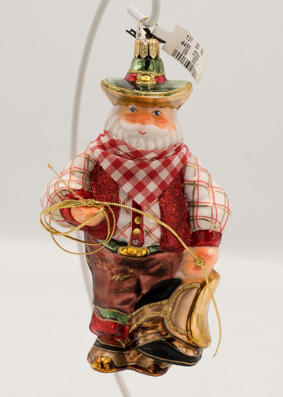 Santa Rodeo Lasso 2007 Neiman Marcus Cowboy Santa Lasso Blown Glass Ornament Butterfly ...