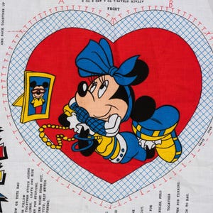 Cojín o bolso de mano vintage de tela de Minnie Mouse Disney, años 80, 2 diseños imagen 6