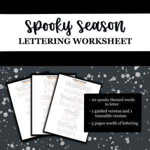 Spooky Season Lettering Worksheet