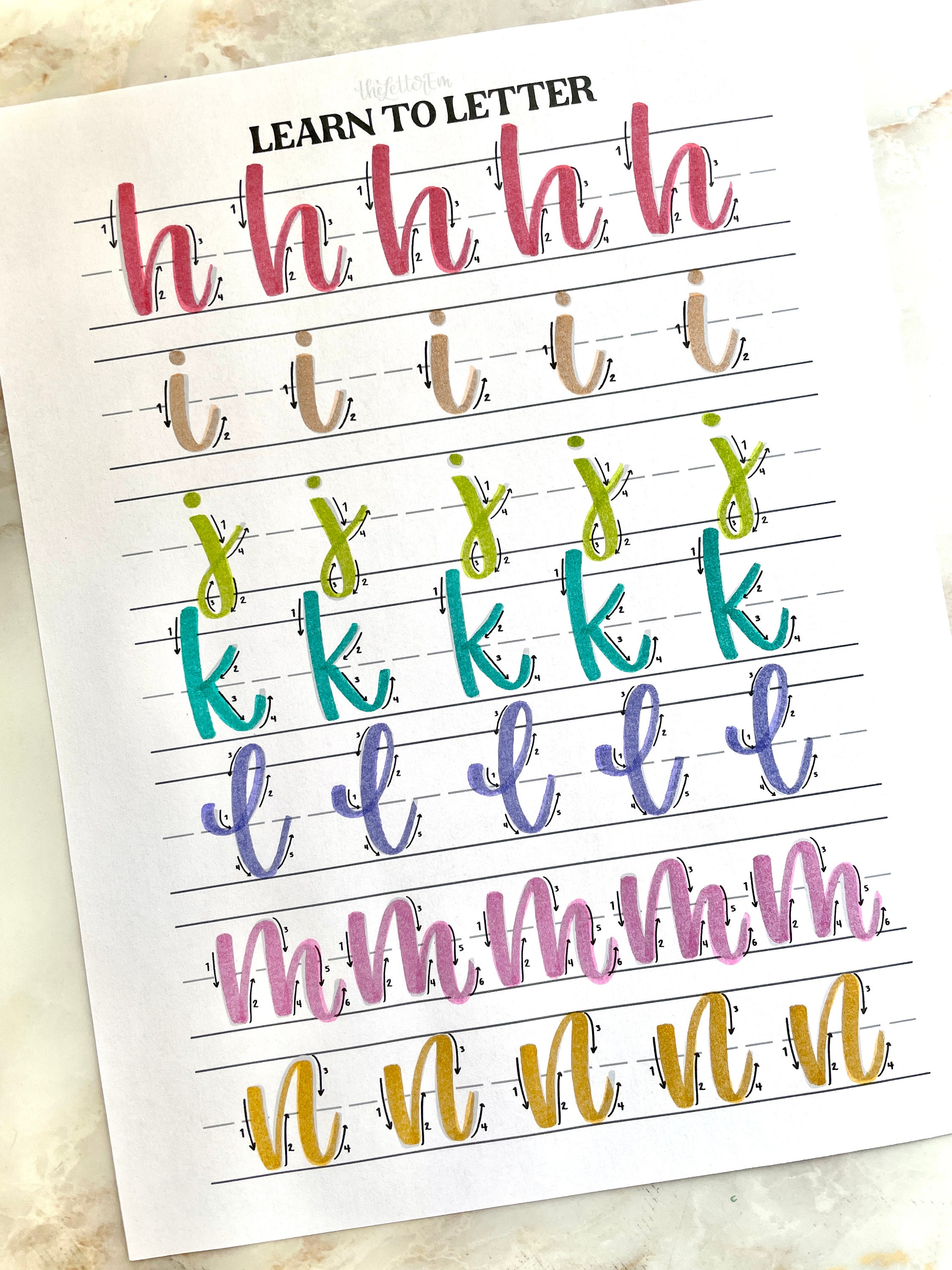 Learning Task Lettering Word Lettering Practice Worksheet | Lettering for Beginners - Etsy
