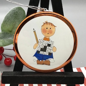 Crossword Puzzle Ornament..Boy or Girl I Love Crossword Puzzles