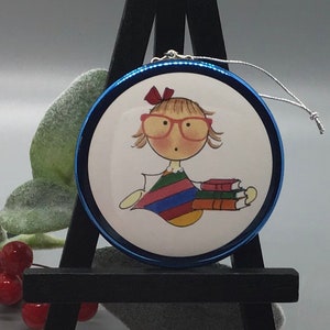 Reading Book Worm..Book Club..I Love to Read..Ornament,