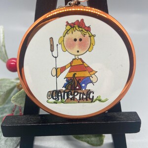 camping let’s go camping s’mores. ornament