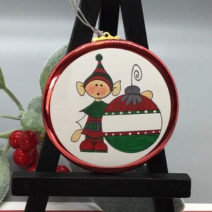 Elf Ornament.Ornament Holding Elf