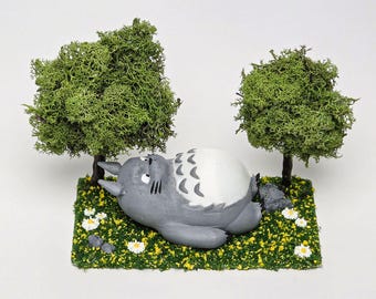 となりのトトロをモチーフにしたミニチュアジオラマ