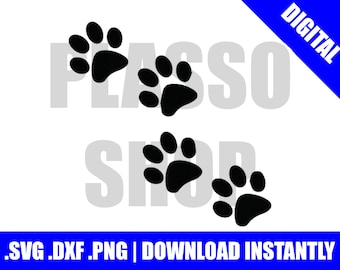 Paw prints SVG/DXF/PNG bestand-snijden bestand voor de Silhouette cameo of Cricut of elke andere Cutter/plotter