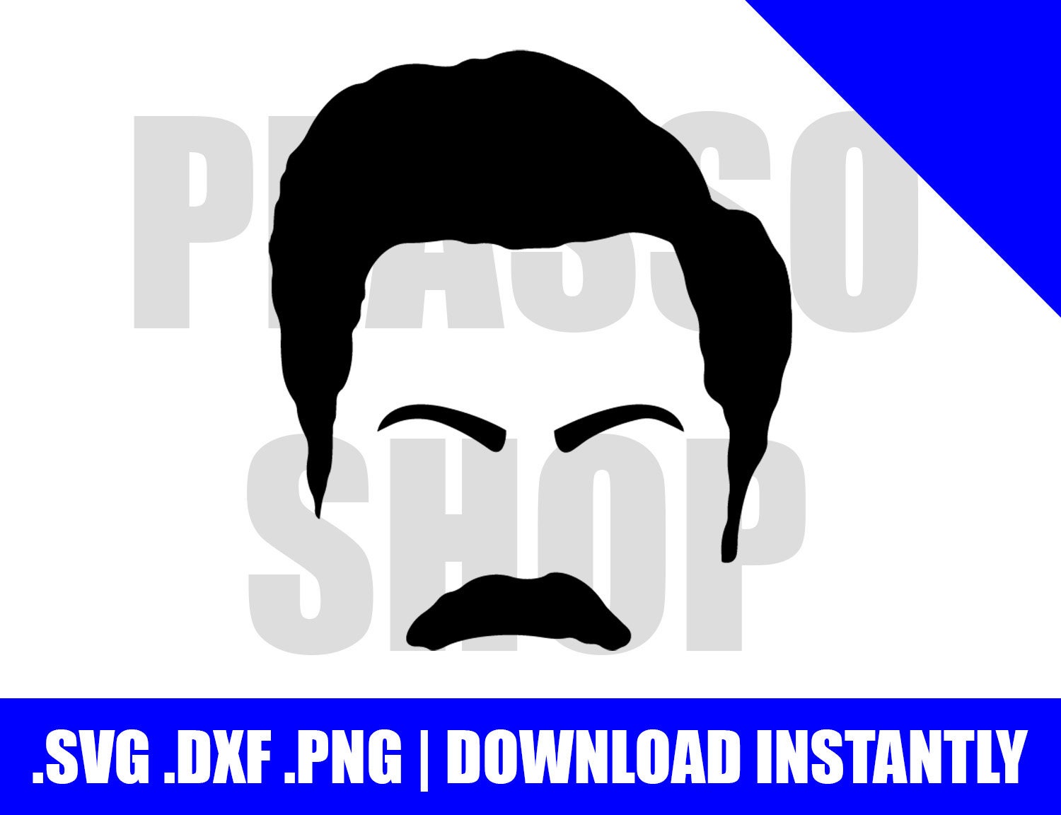 Download Ron Swanson Svg Dxf Png File Cutting File For Silhouette Etsy