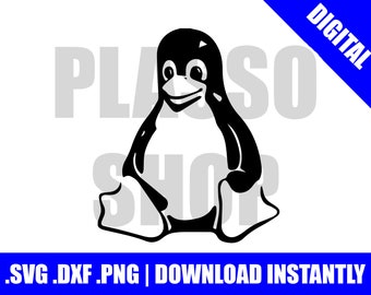 Linux pinguïn SVG/DXF/PNG bestand-snijden bestand voor de Silhouette cameo of Cricut of elke andere Cutter/plotter
