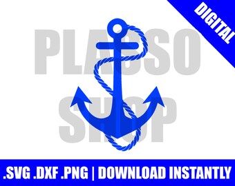 Anker en touw SVG/DXF/PNG bestand-snijden bestand voor de Silhouette cameo of Cricut of elke andere Cutter/plotter