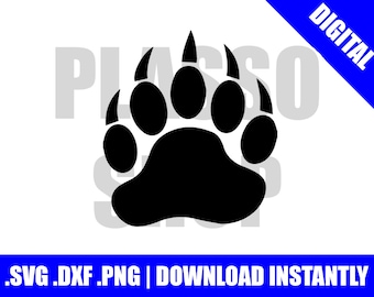 Bear Paw SVG/DXF/PNG bestand-snijden bestand voor de Silhouette cameo of Cricut of elke andere Cutter/plotter Paw Print