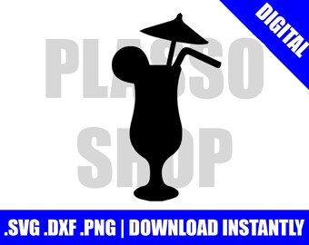 Tropische drank vorm vorm SVG/DXF/PNG bestand-snijden bestand voor de Silhouette cameo of Cricut of elke andere Cutter/plotter