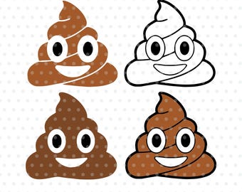 Poep Emoji SVG/DXF/PNG-bestand - Cutting-bestand voor de Silhouette Cameo Cricut