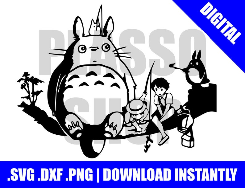 Anime Scene Totoro SVG / DXF / PNG File Archivo de corte ...