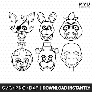 Freddy Bonnie Chica Foxy Balloon Boy Puppet - Fnaf Bundle SVG / DXF / PNG File - Cutting File for Silhouette Cameo Cricut