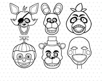 Freddy Bonnie Chica Foxy Balloon Boy Puppet - Fnaf-bundel SVG / DXF / PNG-bestand - Cutting-bestand voor de Silhouette Cameo Cricut