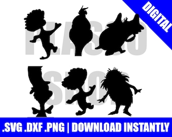 6 pack kerst tekens pictogrammen SVG/DXF/PNG bestand-snijden bestand voor de Silhouette cameo of Cricut of elke andere Cutter/plotter