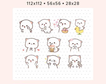 10 leuke GIF-emotepakket katten | Kawaii Neko-emote voor Twitch, Discord en Youtube