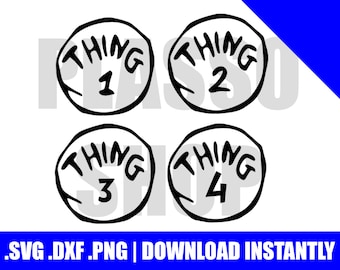 4 pack dingen SVG/DXF/PNG bestand-snijden bestand voor de Silhouette cameo of Cricut of elke andere Cutter/plotter ding 1