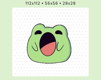 Leuke geanimeerde emote GIF met kikkerpop | Emote voor Twitch, Discord en YouTube