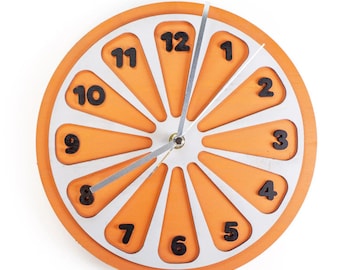 Orange Slice Kitchen Clock