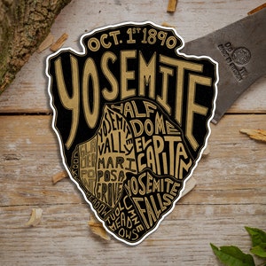 Yosemite National Park Vinyl Sticker – California Outdoor Adventure Decal Featuring El Capitan